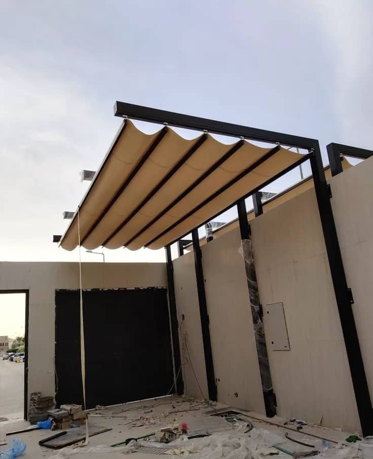 مظلة سحب يدوي قماش