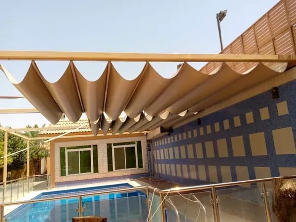 مظلة سحب يدوي قماش