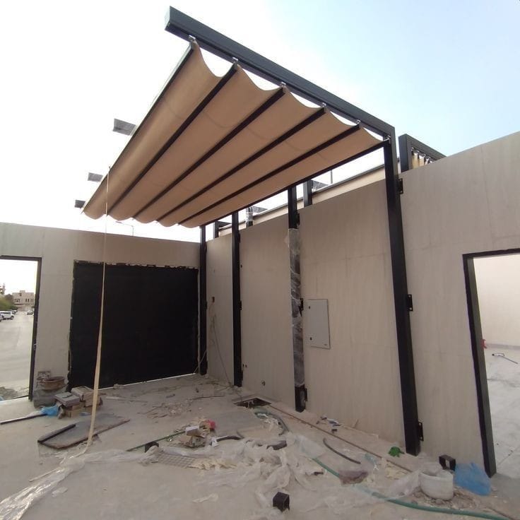 مظلة سحب يدوي قماش